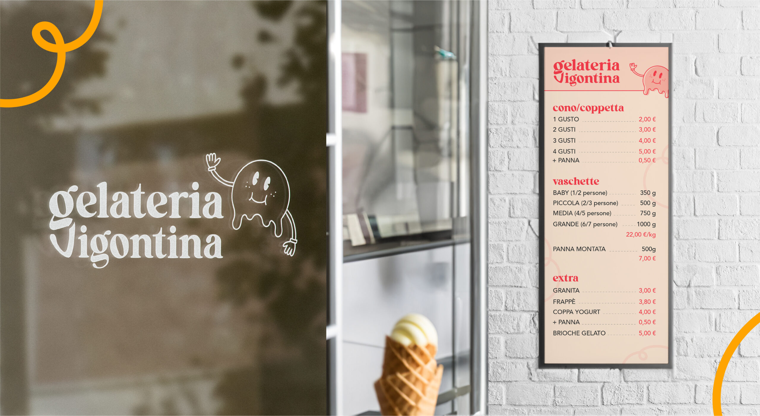 gelateria vigontina - brand identity - restyling - gelateria - grafica - graphic design